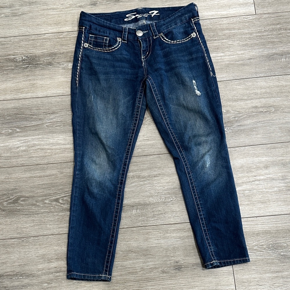 Seven7 Women's Dark Indigo Skinny Jeans